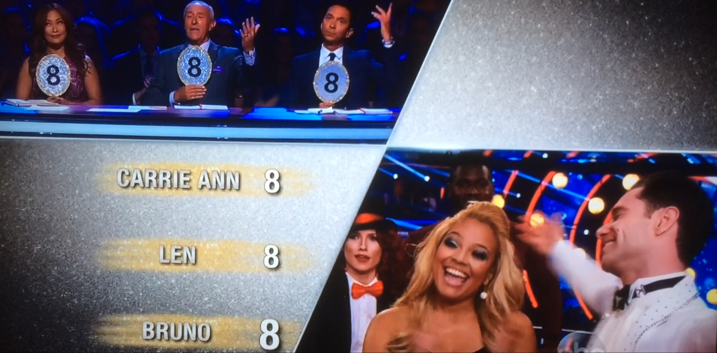 Kim scores all 8s from the judges!