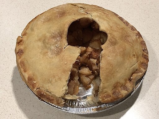 apple topping (Credit: https://commons.wikimedia.org/wiki/File:2021-11-26_18_02_07_An_apple_pie_with_one_slice_removed_in_the_Dulles_section_of_Sterling,_Loudoun_County,_Virginia.jpg Famartin https://creativecommons.org/licenses/by-sa/4.0 CC BY-SA 4.0, via Wikimedia Commons