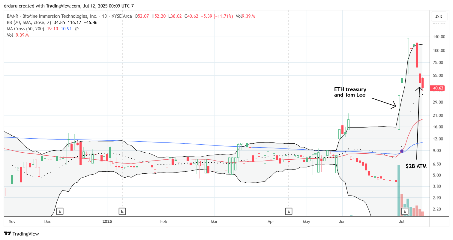BitMine Immersion Technologies (BMNR) is crashing from an abrupt and hyper-extreme mania following the announcement of an Ethereum treasury business and Tom Lee's appointment to lead the Board of Directors.